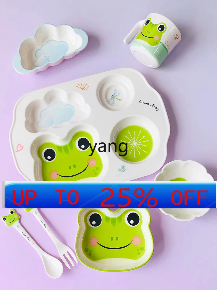 

CX Children's Dinner Plate Compartment Boys and Girls Cartoon Melamine Food Grade Dedicated Meal Bowl Spoon