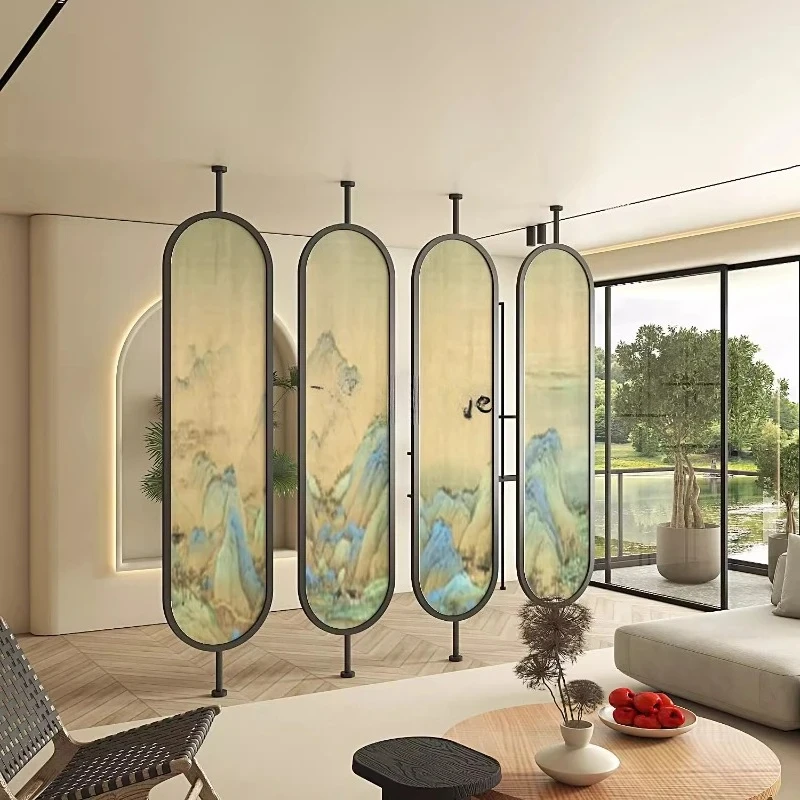 

Medieval rotating solid wood screen partition living room entrance entrance restaurant background