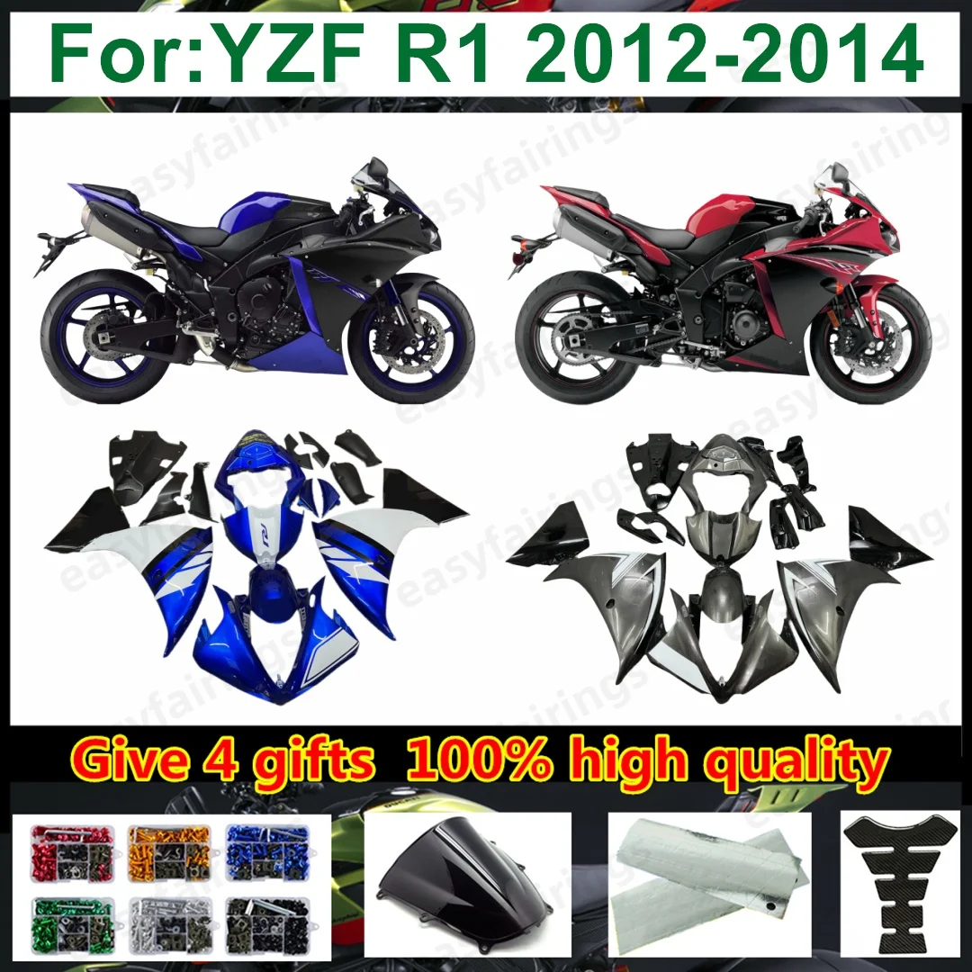 Motorcycle ABS Plastic Fairing Kit Full Bodywork For YZF‑R1 12-14 2012-2014 R1 Aftermarket Complete Fairings Body Panel Set