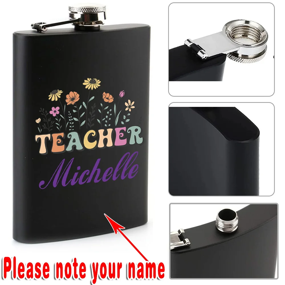 

Customized Name 8oz Wine Pot Metal Hip Flask Stainless Steel Liquor Organizer Outdoor Whiskey Bottle Alcohol Container For Gift