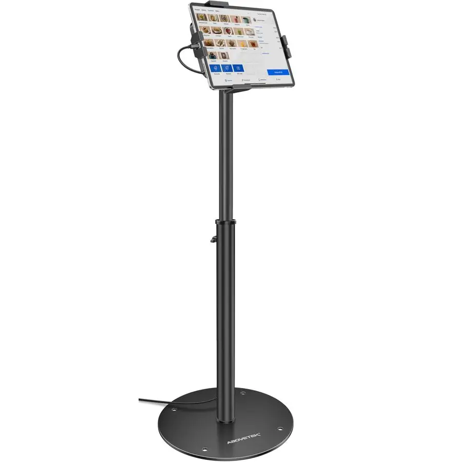 

Напольная подставка для iPad с регулировкой высоты, универсальный поворотный держатель на 360° с фиксацией для планшетов 7.9-11 дюймов (iPad Air, Samsung)