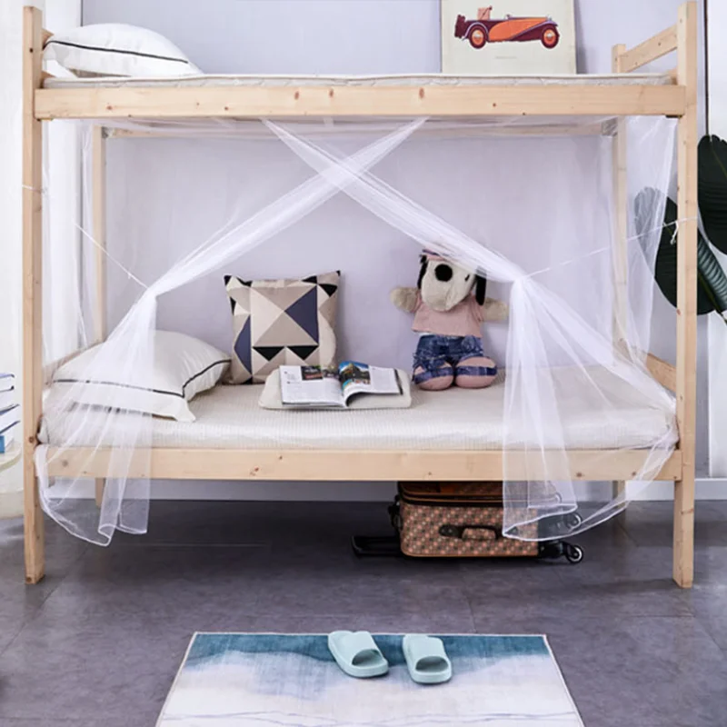 

Encrypted Mesh Bed Curtain Mosquito Net Solid Color with Hook Insect Proof Tent Single Opening Bed Canopy for Home Dormitory
