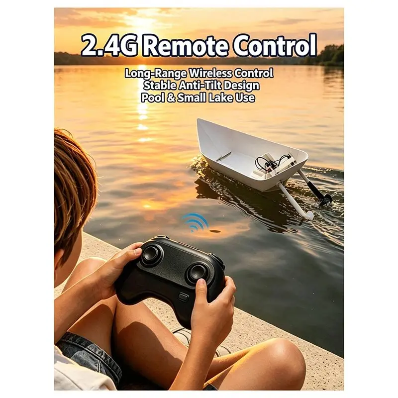 WOTT-Remote Control Boat Toy High-Powered Outdoor Electric Toy Boats For Beginners