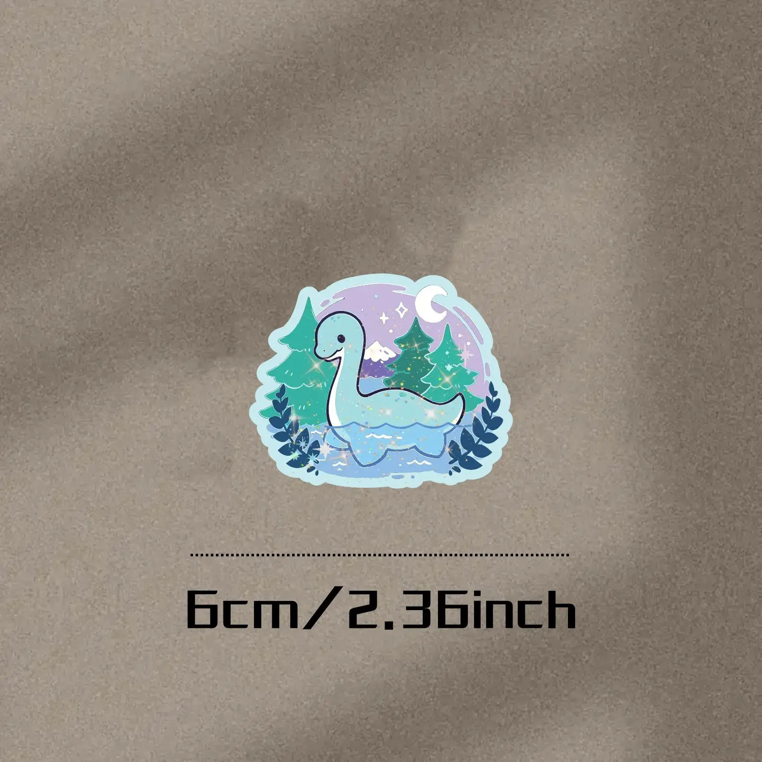 Cute Loch Ness Monster Stickers, Night Forest Loch Ness Monster Stickers, Laptop, Water Bottle Decoration