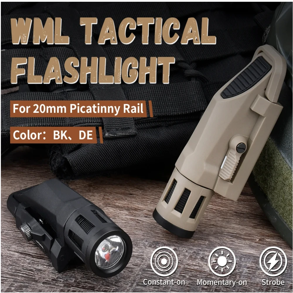 التكتيكية WML مصباح ليد جيب النايلون الأبيض مصباح ليد كشاف ضوء الصيد الأضواء ثابت ستروب بندقية الملحقات صالح 20 مللي متر السكك الحديدية #6