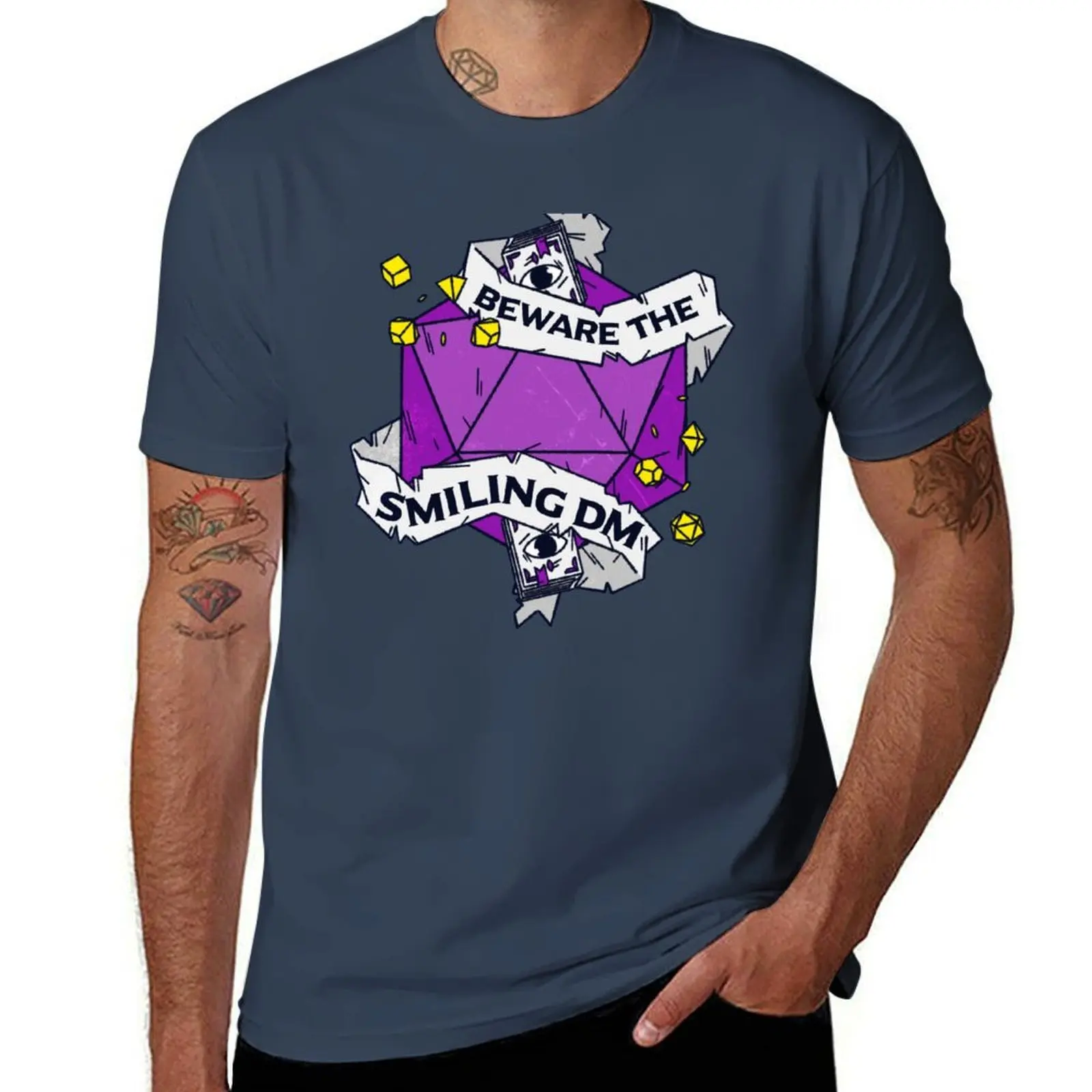 

DM Dungeon Tabletop RPG Beware Master The Smiling T-Shirt Street Style Casual Tee Shirt