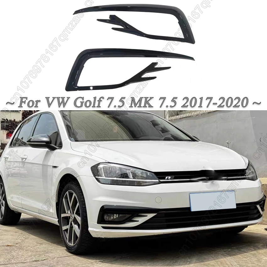 

For VW Volkswagen Golf 7.5 MK 7.5 2017-2020 Car Front Bumper Fog Light Lamp Grille Cover Trim Carbon Fiber Look Sticker