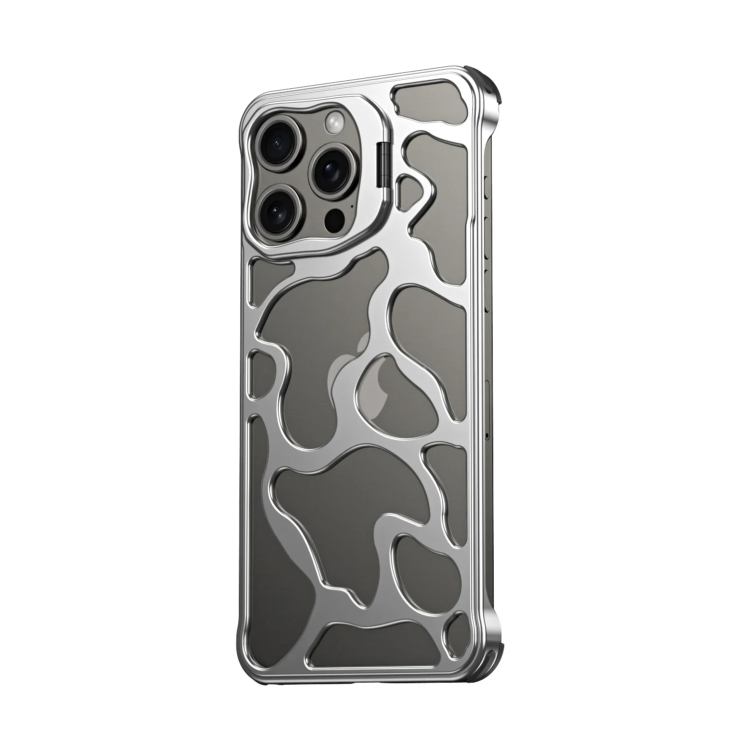 

Titanium Aluminum alloy Case For iPhone 15 14 13 Pro Max Metal Magnetic MagSafe Holder Cloud cooling framework Protective cover