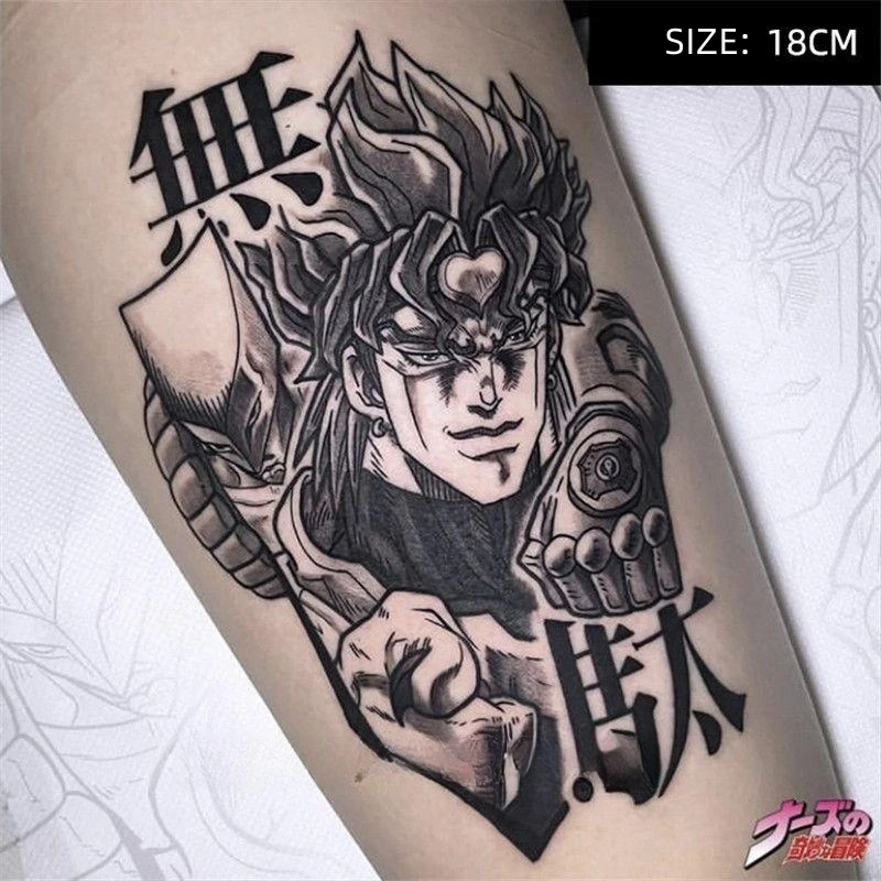 Dio brando jojo's bizarre adventure tatuagens temporárias dos desenhos animados anime braço mão wais tbody arte à prova dwaterproof água falso tatoo homem adesivo