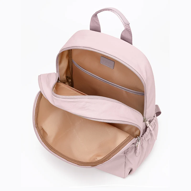 Mochila informal de nailon ligero para mujer de calidad de GOLF para viaje, cierre de cremallera, bolso de hombro doble antisalpicaduras para ir al trabajo