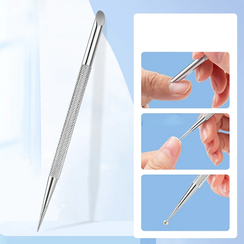 1 Pcs Stainless Steel Double-ended Cuticle Pusher Nail Manicures Remover Manicure Art Tools Sticks Nail Cuticle Remover