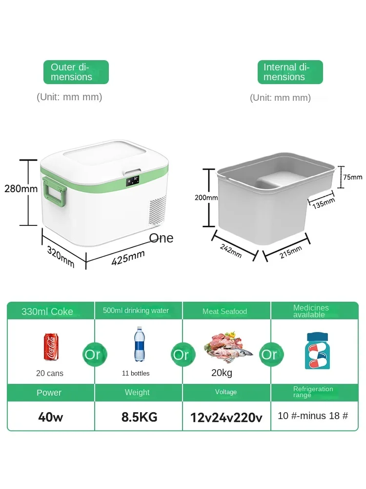 Xiaoice-refrigerador para coche y hogar, compresor de doble propósito, puede congelar y refrigerar, 12V, 24V, para exteriores, nuevo