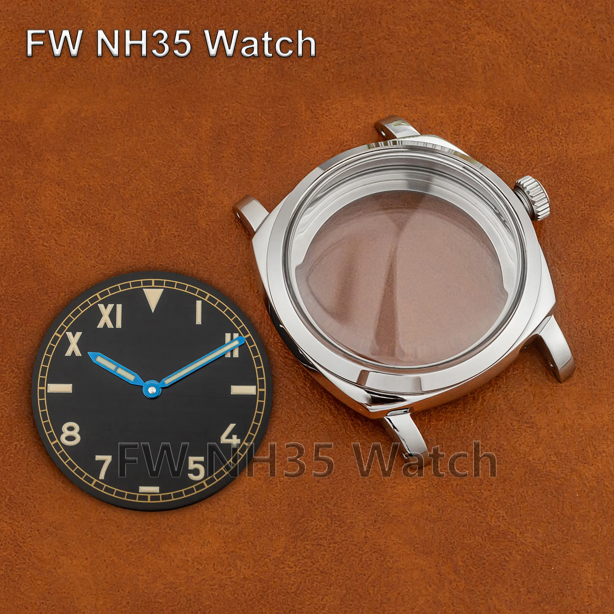 47mm Case for Modified PAM 6154 Retro Dial Luminous Hands Water Risistant Watch Case Fit ETA 6497/6498/ST3600 Automatic Movement