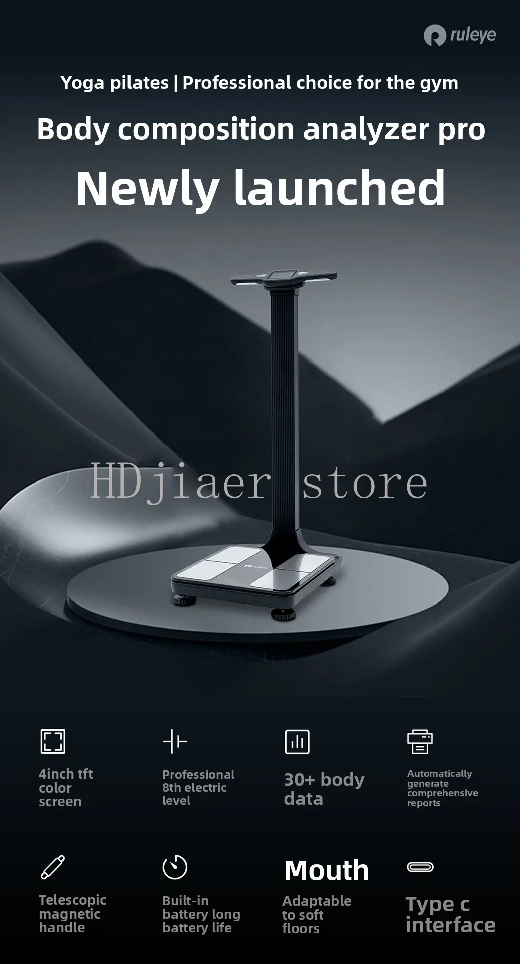 

Smart Bluetooth Body Scale - Height & Weight Measuring, Fitness Tester, for Kids, Intelligent Body Weighing Device