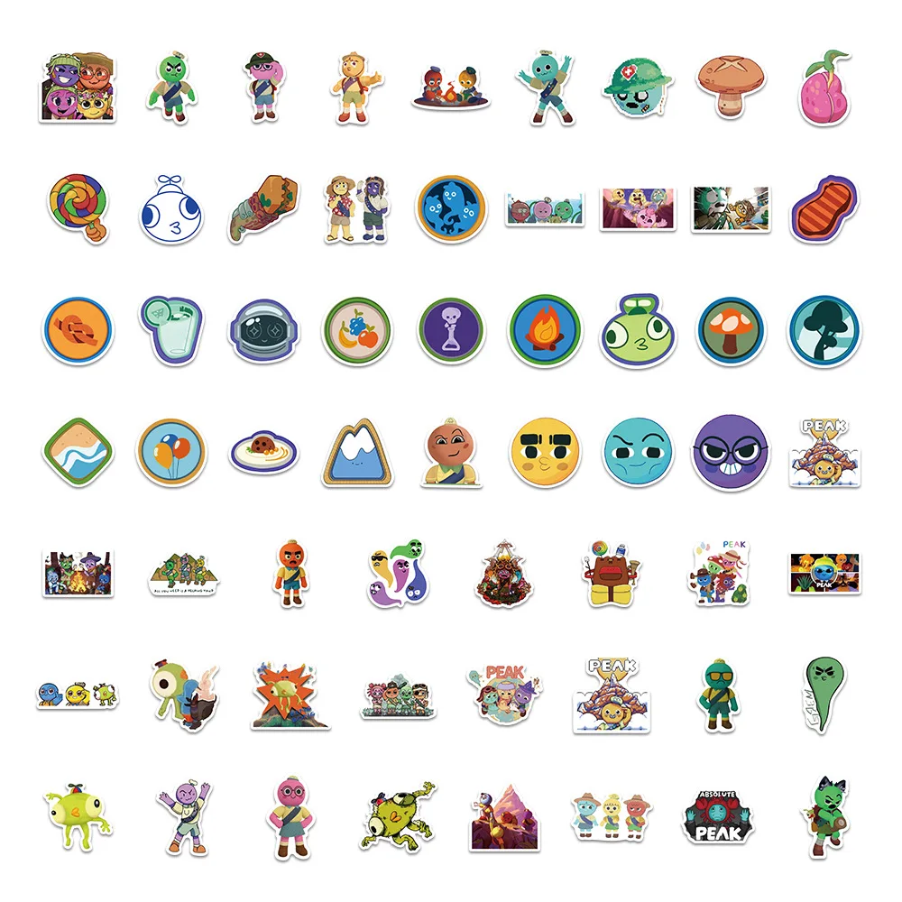 60PCS Cool Cartoon Peak Game Fun Sticker DIY Decoration Waterproof Skateboard Notebook Graffiti Toy