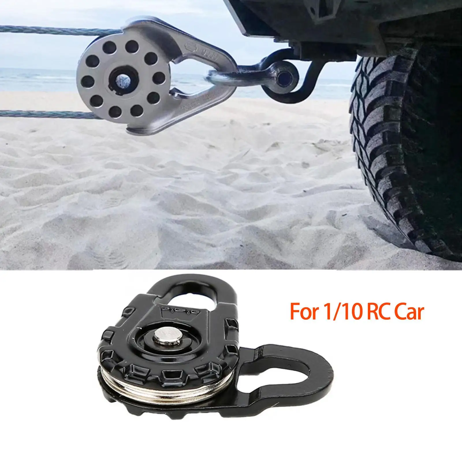 High Quality Metal RC Winch Snatch Block Black for 1 10 RC Crawler Axial SCX10 90046 Traxxas TF2