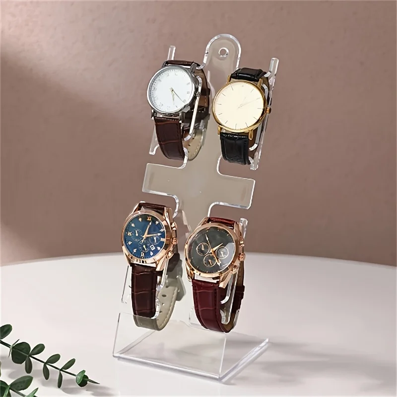 Transparent Watch Display Stand with Multiple Display Layers, Plastic Structure, Multifunctional Jewelry Storage Rack
