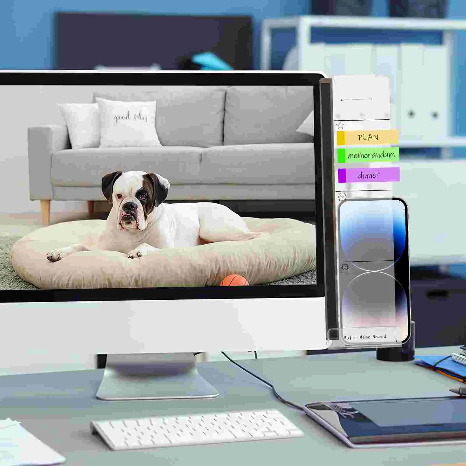 2 Pcs Computer Memo Board Notepads Screen for Monitor Message Notes Boards Sticky Memorandum