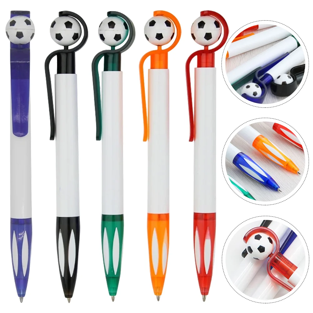 

20 Pcs Sports Football Ballpoint Pen Student Use Mini Soccer Keychains Plastic Retractable