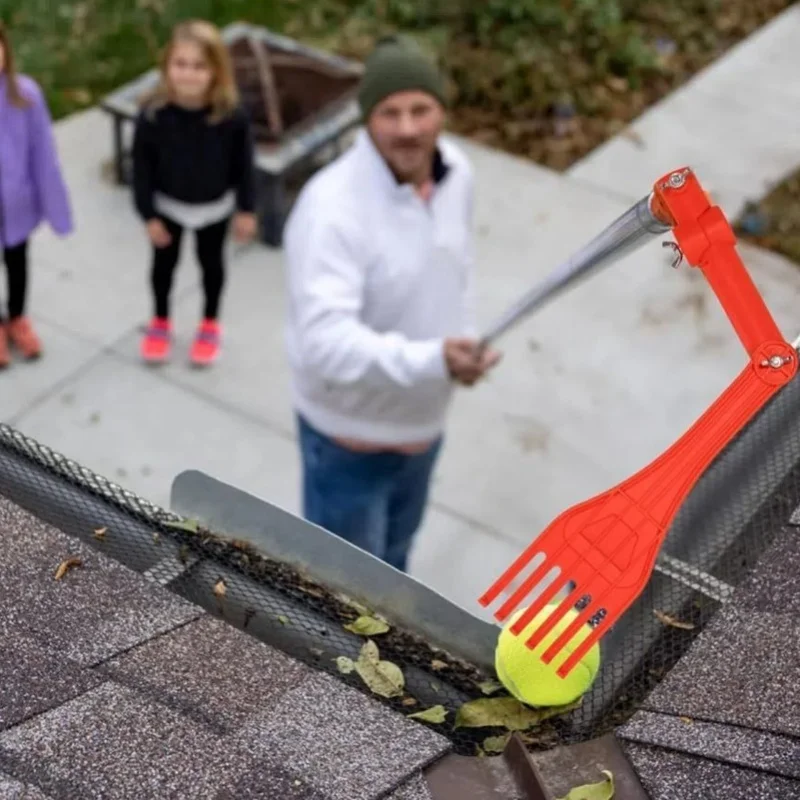 Gutter Cleaning Tool Multifunctional ABS Rotatable Handle Rake For Roof Hard To Reach Areas Leaf Removal