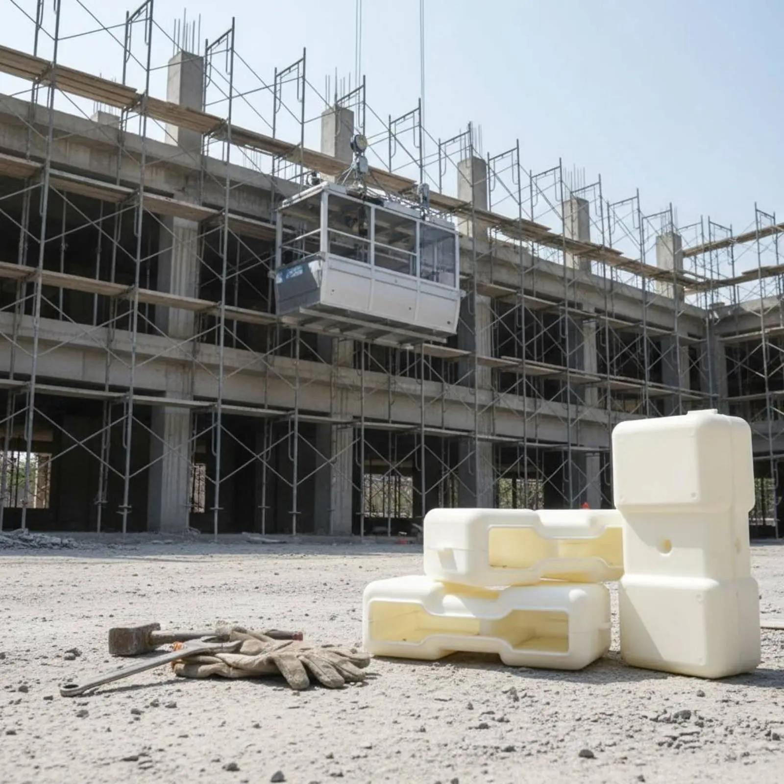 

Plastic Concrete Weight Form Reusable 25kg Cement Block Form Construction Tools Wear-Resistant for Contractors