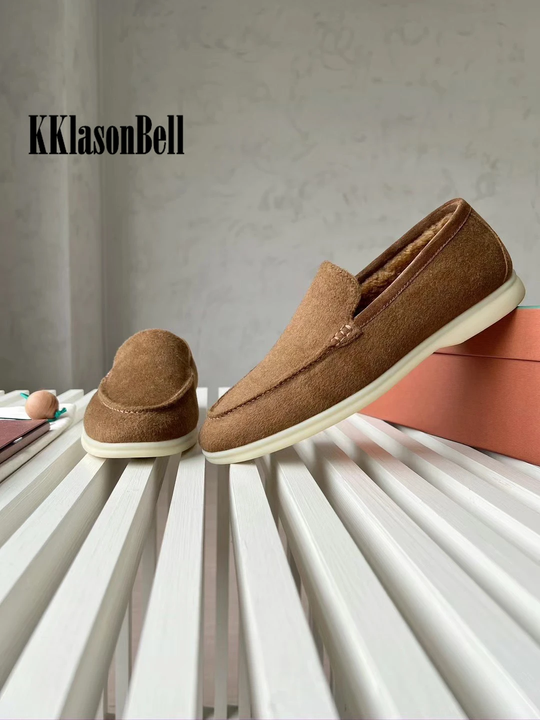 10.8 L*P Men\'s Loafers Wool Fluffy Lining Slip-On Casual Fashion Rubber Shoes KKlasonBell