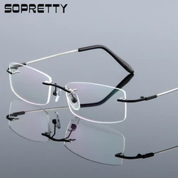 Titanium Alloy Screwless e Frameless Unisex Optical Glasses Frame para Mulheres e Homens, Óculos de vidro Frames para Miopia Prescrição, F867