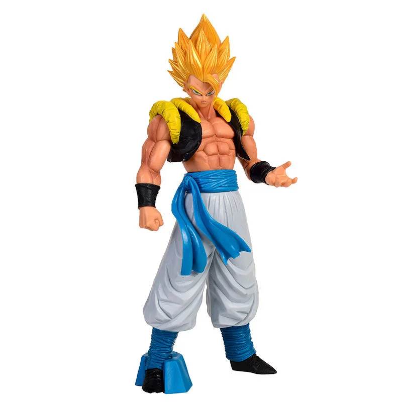 27CM Anime Dragon Ball Gogeta figura risoluzione dei soldati Nero modello in piedi giocattolo collezione regalo figura di Aciton Set grande bambola