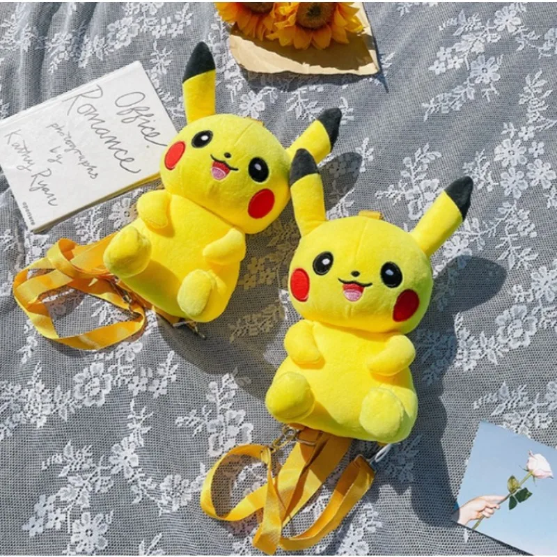 30Cm Pokemon Trendy Japanse Anime Leuke Cartoon Kleine Tas Pikachu Rugzak Meisje Schattige Pikachu Pluche Rugzak Mooi Cadeau