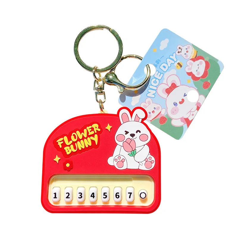 Mini pianomuziek speelgoed sleutelhanger creatieve lichtgevende elektronische pianotas hanger cartoon dier piano oplichten sleutelhanger charme cadeau