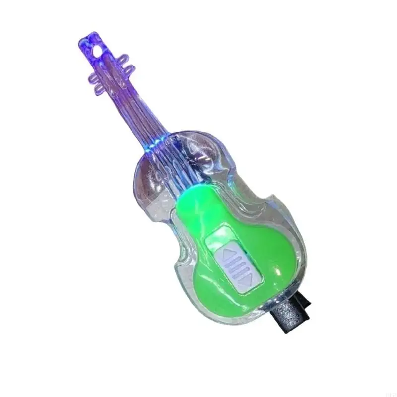 195E Nieuwigheid Gloeiende Gitaar Vorm Haar Clip voor Vrouwen Mode Haarspeldjes voor Sidebangs Light Up Haar Pin Haar Styling