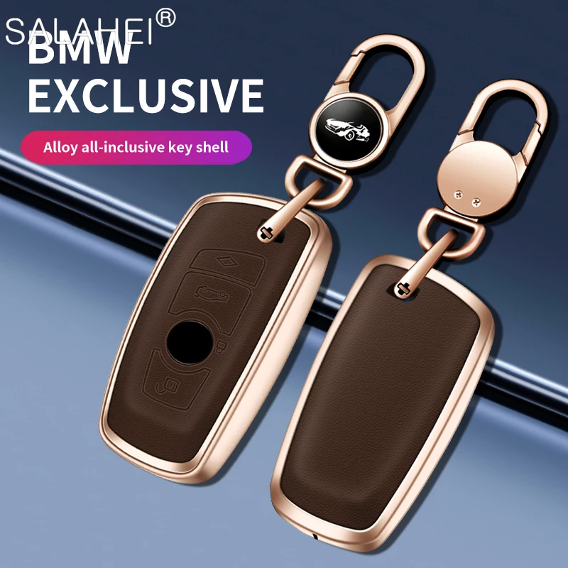 

Metal Leather Car Remote Key Case Cover Shell Fob For BMW F30 F20 F10 F18 F22 F01 X3 X4 F06 F02 M3 M5 Smart Keychain Accessories