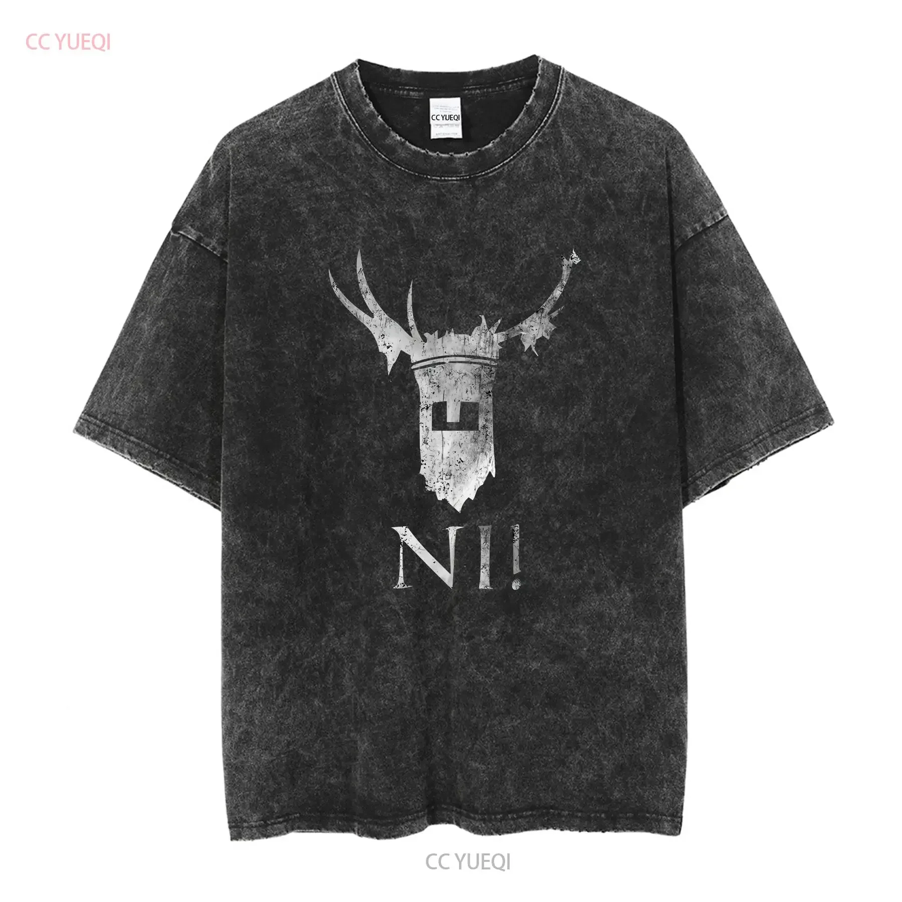 Knights Of Ni T Shirt Monty Fun Python and the who say holy grail Knight vintage Washed Stretched fashion Versatile Casual