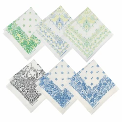 Cotton 55CM Retro Cashew Hip Hop Bandana Scarf Riding Masks Headband Neckerchief Paisley Multifunctional Square Scarf Unisex