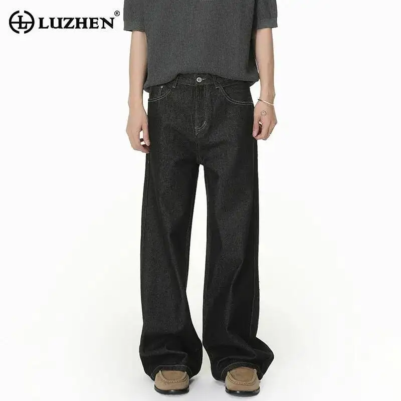 

LUZHEN 2026 New Solid Color High Quality Straight Casual Jeans Men Fashion Handsome Elegant Temperament Denim Pants Male JY6604