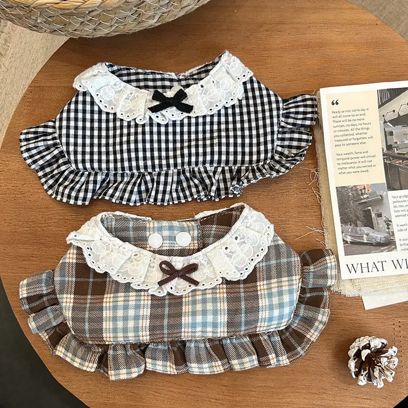 Baberos y Pañuelos Retro con Cuadros Negros, Blancos y Marrones para Perros y Gatos, Collares Lindos para Chihuahua, Accesorios de Joyería para Mascotas Pequeñas y Medianas