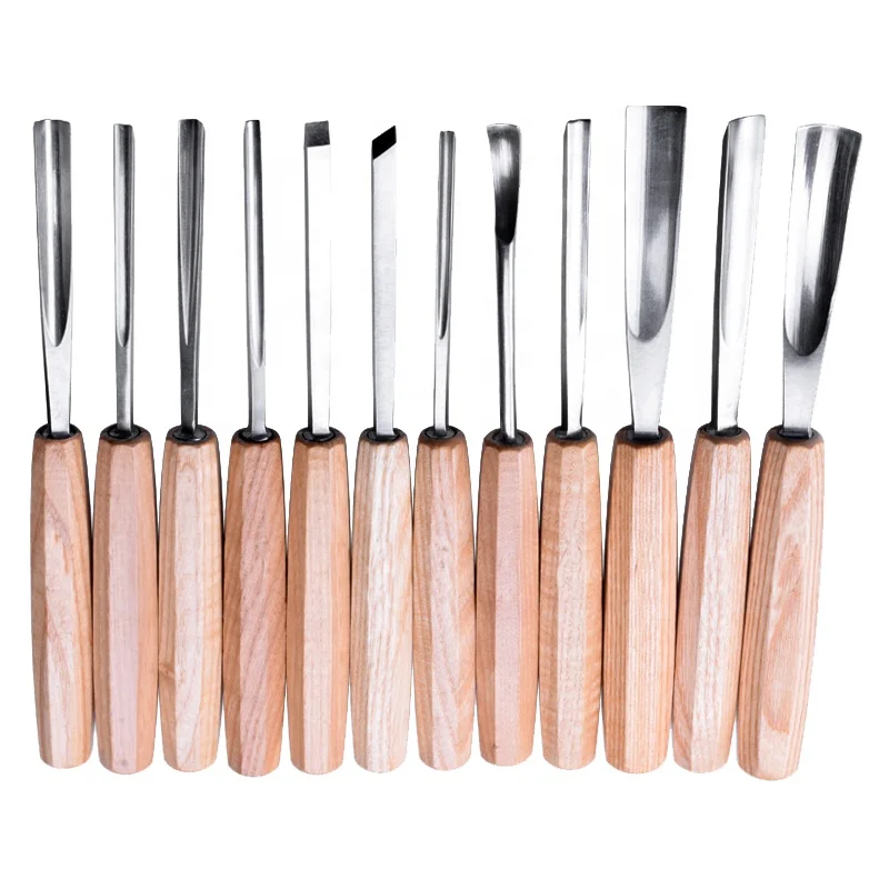 Wood Carving Tools, Set Of 12 With Canvas Case - Full Size Gouges And Chisels For Beginners, Hobbyists And Professionals Sharp
