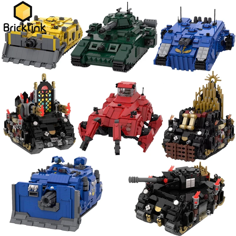

Bricklink Hammer Game Battle, военный танк, оружие Baneblade Immolator, носорог, APC, бронетранспортные средства, наборы строительных блоков, игрушки в подарок
