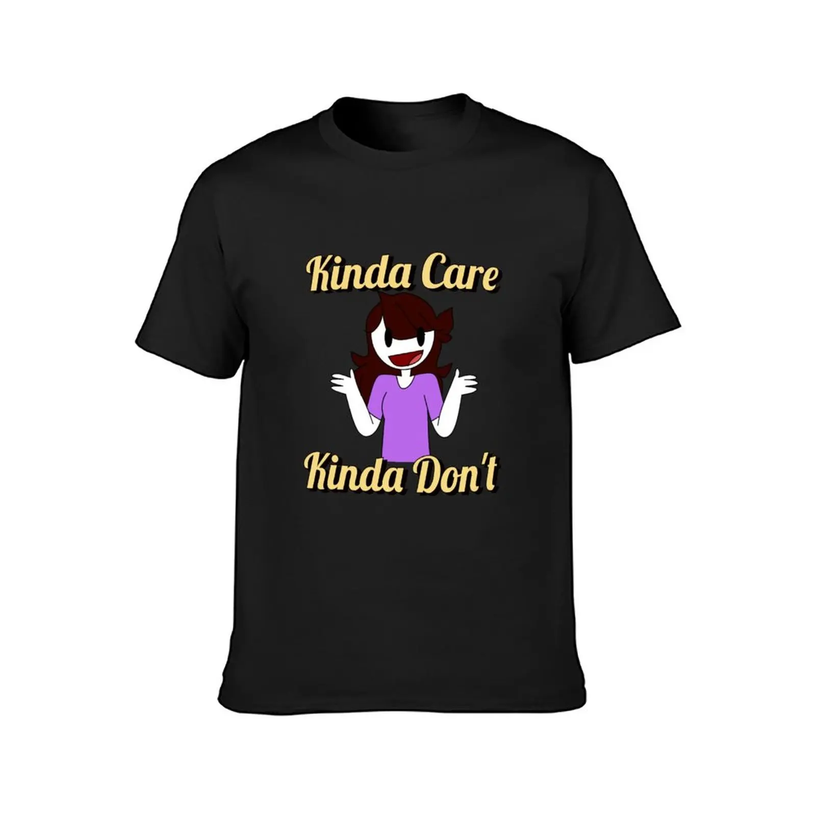 Jaiden Animations Kinda Care Kinda Don't T-Shirt kawaii clothes plain sweat mens graphic t-shirts funny