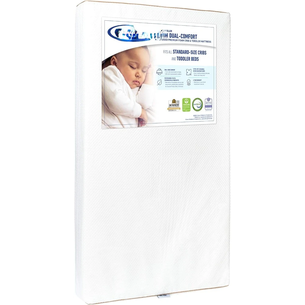 

6-Inch Dual-Comfort Crib & Toddler Mattress - GREENGUARD Gold and OEKO-TEX STANDARD 100 Certified