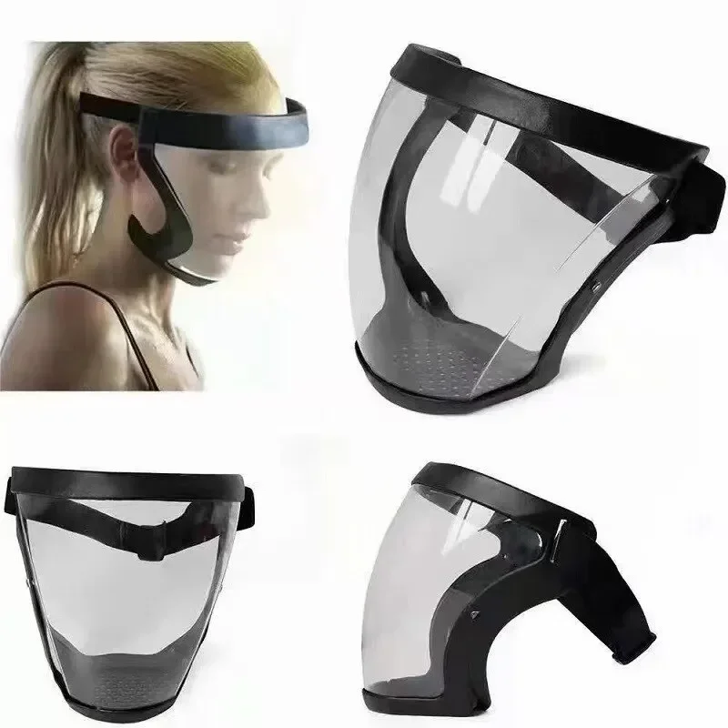 

Transparent Full Faceshield Reusable Dustproof Antifog Windproof Mask HD Safety Glasses Protection Antisplash Mask Head Cover