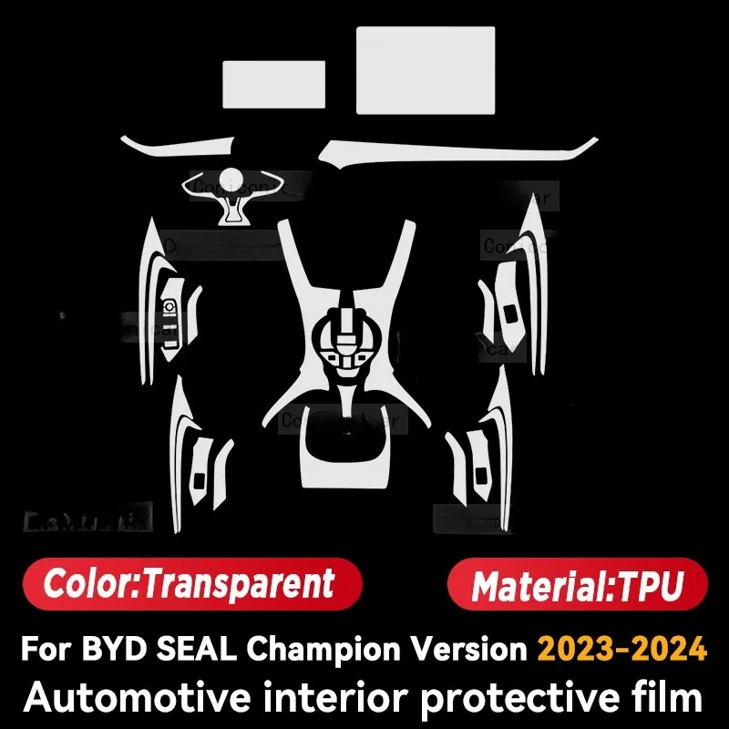 For BYD SEAL Champion Version 2023 2024 Gearbox Panel Dashboard Navigation Automotive Interior Screen TPU Protective Film