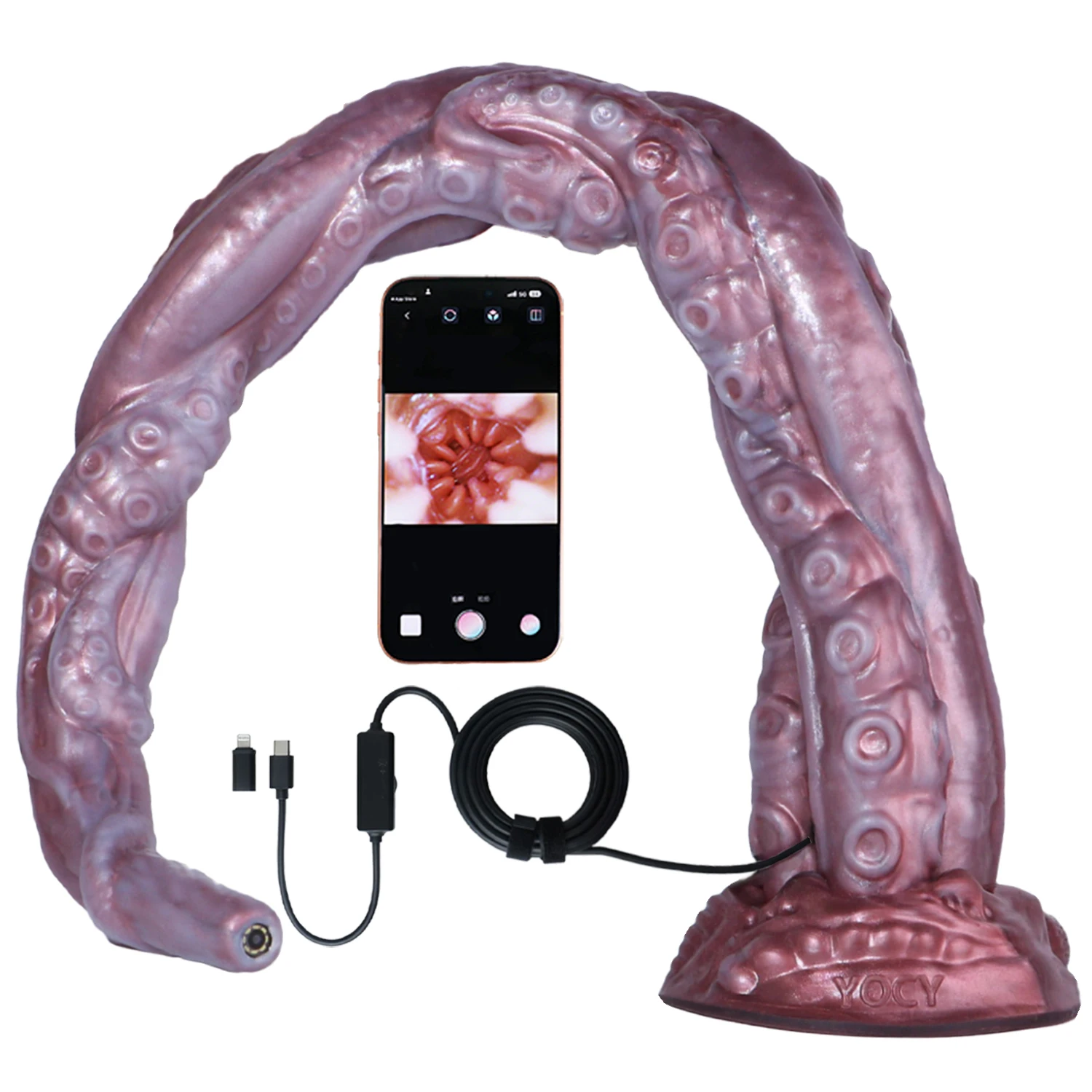 NSFU Super Long Anal Endoscope Camera Soft Silicone Anal Plug XXL Octopus Tentacle Dildo Anus Exploration Sex Toys for Women Men