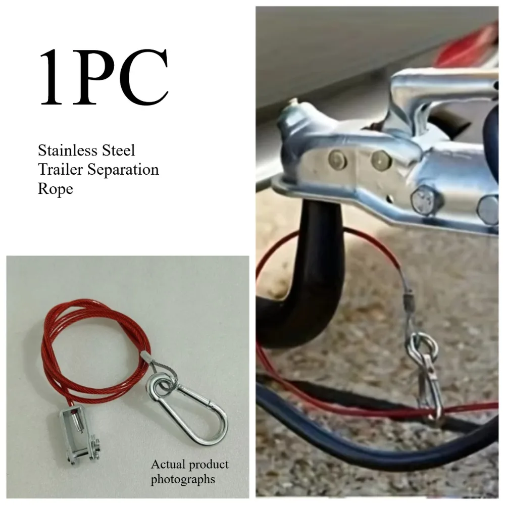 1PC Stainless Steel Trailer Breakaway Safety Cable, Dedicated Hook Accessory for Travel Trailer Parking Brake Activation