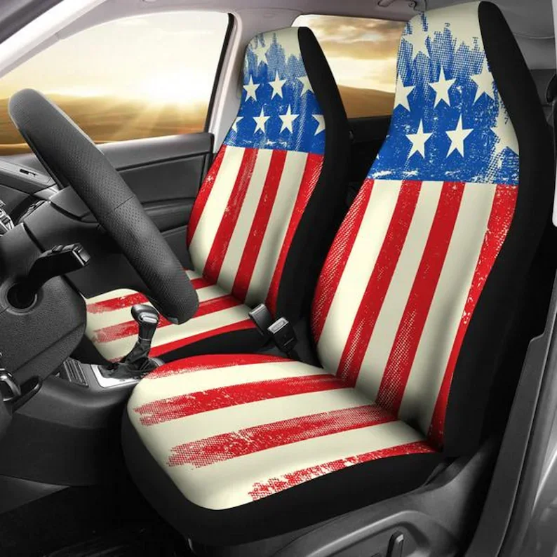 

American Flag, US Flag, Distressed Flag, Patriotic-Car Seat Covers, Car Accessories, Gift for Her, Custom Seat Covers, Custom Ma