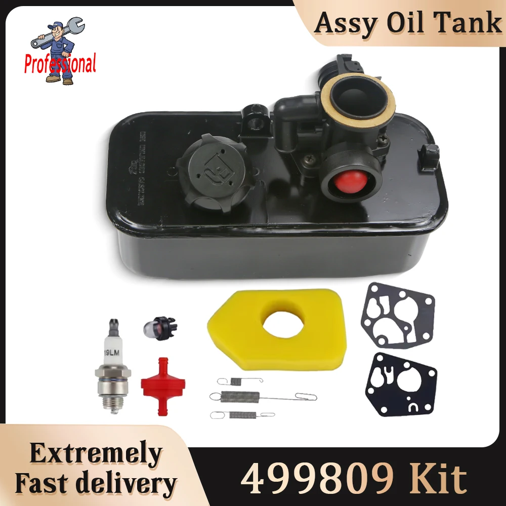 

For Briggs Stratton Mower 499809 795477 498809A 795469 494406 497619 93902 95902 OPD98-104987 Carburetor Fuel Gas Tank Carb Kit