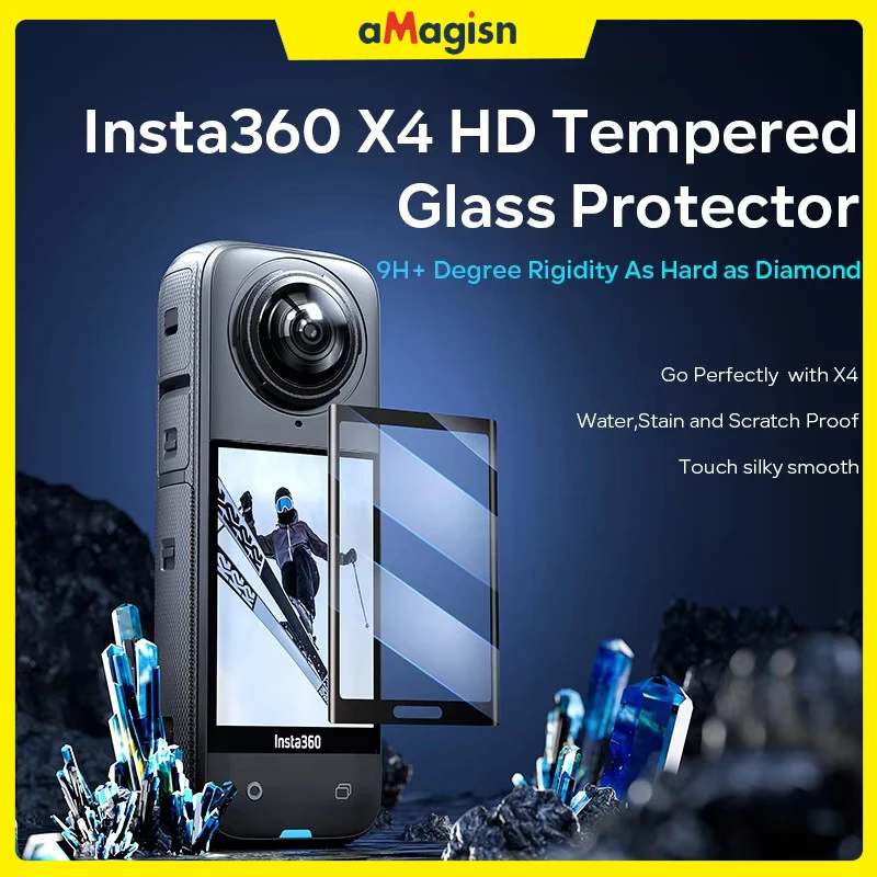 aMagisn Tempered Glass Screen Protector for Insta360 X4 Screen Anti-scratch Protective Film for X4 Action Camera Accessories