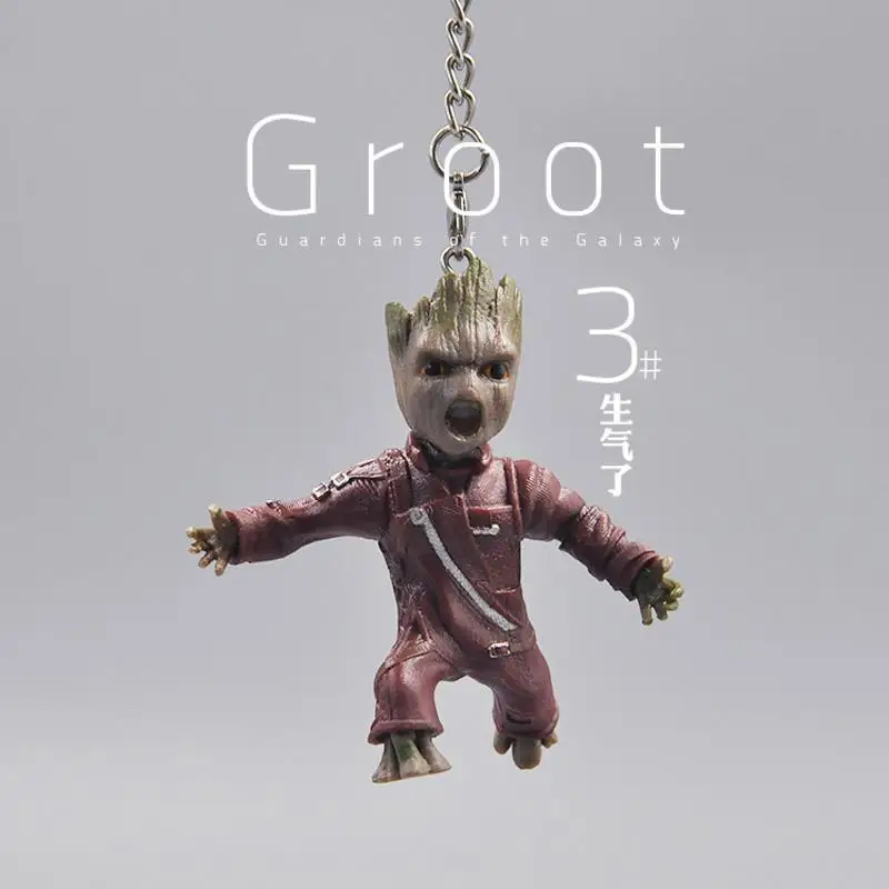 Marvel Guardians of the Galaxy Little Treeman Keychain Accessories Groot Doll Ornament Personalized Pendant kids toys gift