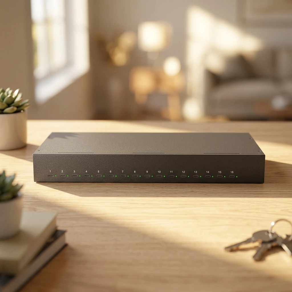 16 Port USB C Charger Hub Fast Charging Station for Multiple Devices