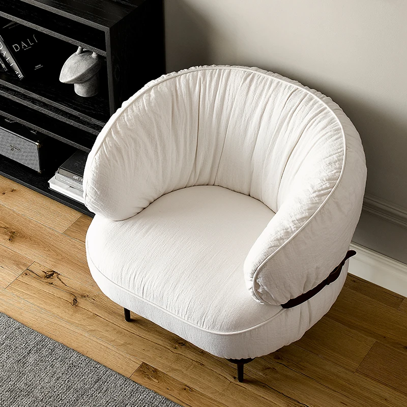 Wind linen fabric Jin Beier leisure chair modern single person sofa chair is simple.